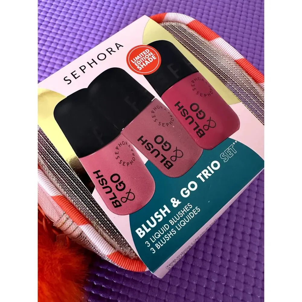 New Sephora Collection Blush & Go Trio Set 3 Liquid Blushes On Paint, On Trend
